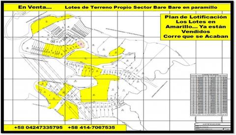 Se vende, lotes de terreno, Bare Bare Paramillo, , . Inf: Daniel R 04247689164